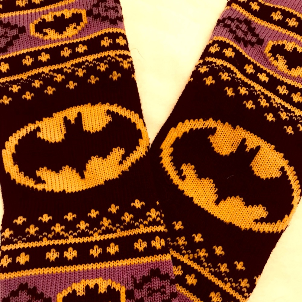 Holy Cozy Wozy Batman! Are those really Batman socks?!